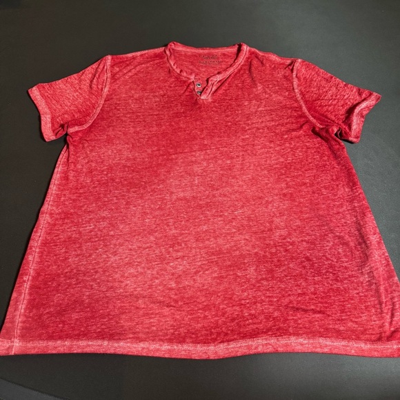 Lucky Brand Other - Lucky Brand Venice Burnout Red Henley T-Shirt Large Americana